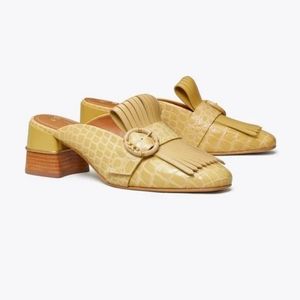 Tory Burch multi logo KILTIE MULE in CORNBREAD 9.5
